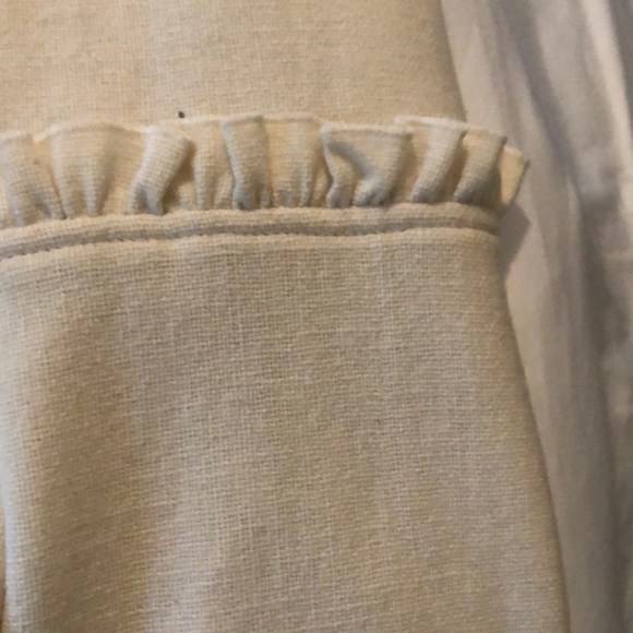 Tory Burch Cream Ruffle-Trim Wool Coat - Picture 3 of 4